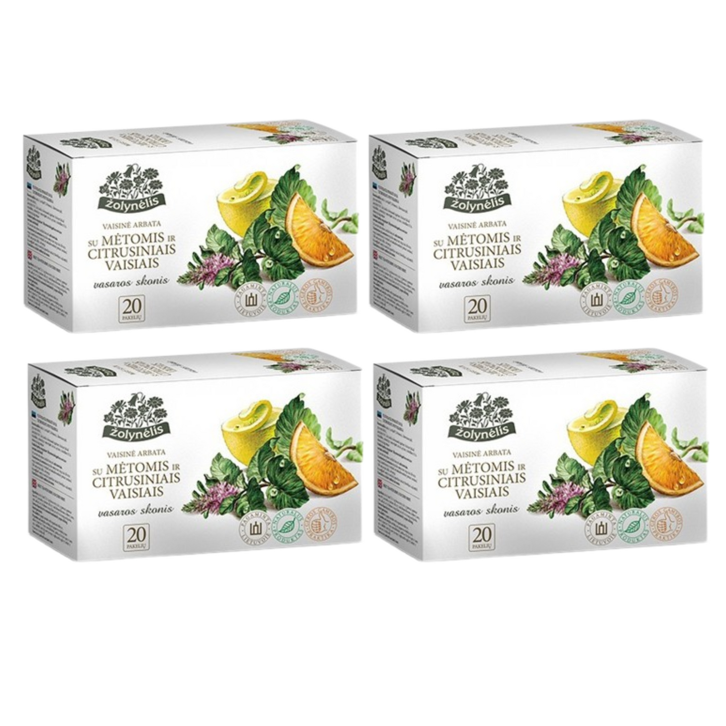 4 Natural Organic fruit Tea with Mint and Citrus Fruits Zolynelis