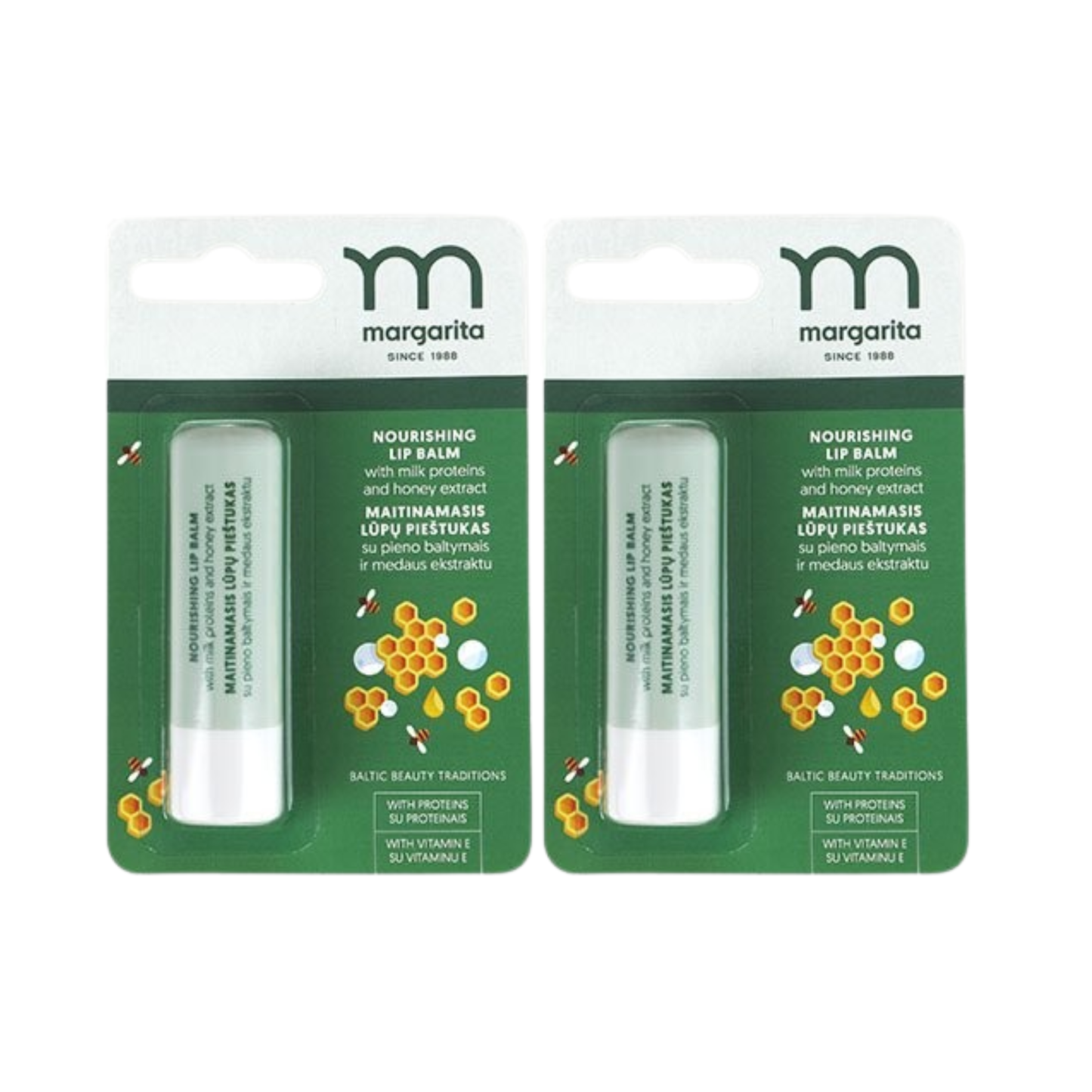 2 x Nourishing Lip Balm with Milk and Honey, 3,7g each