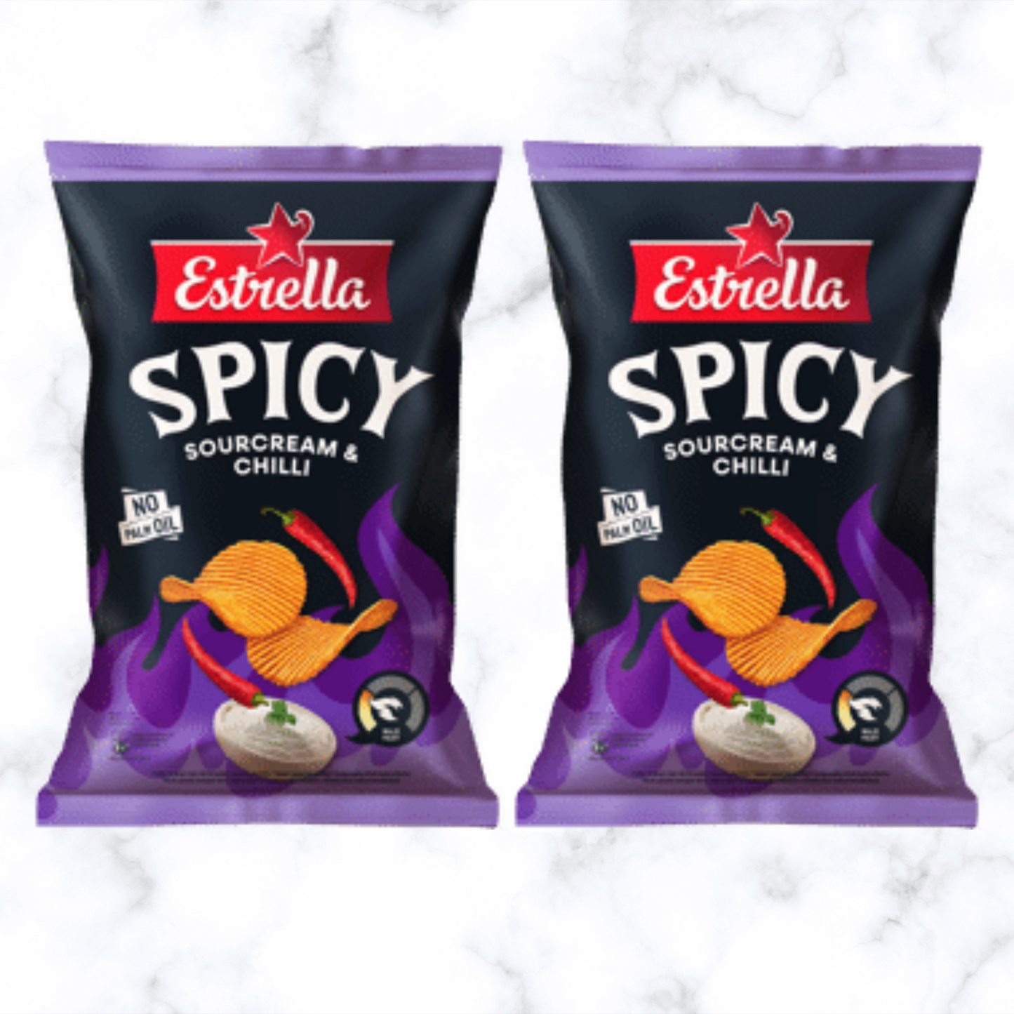 2 Potato chips ESTRELLA SPICY sourcream & chili, 115 g