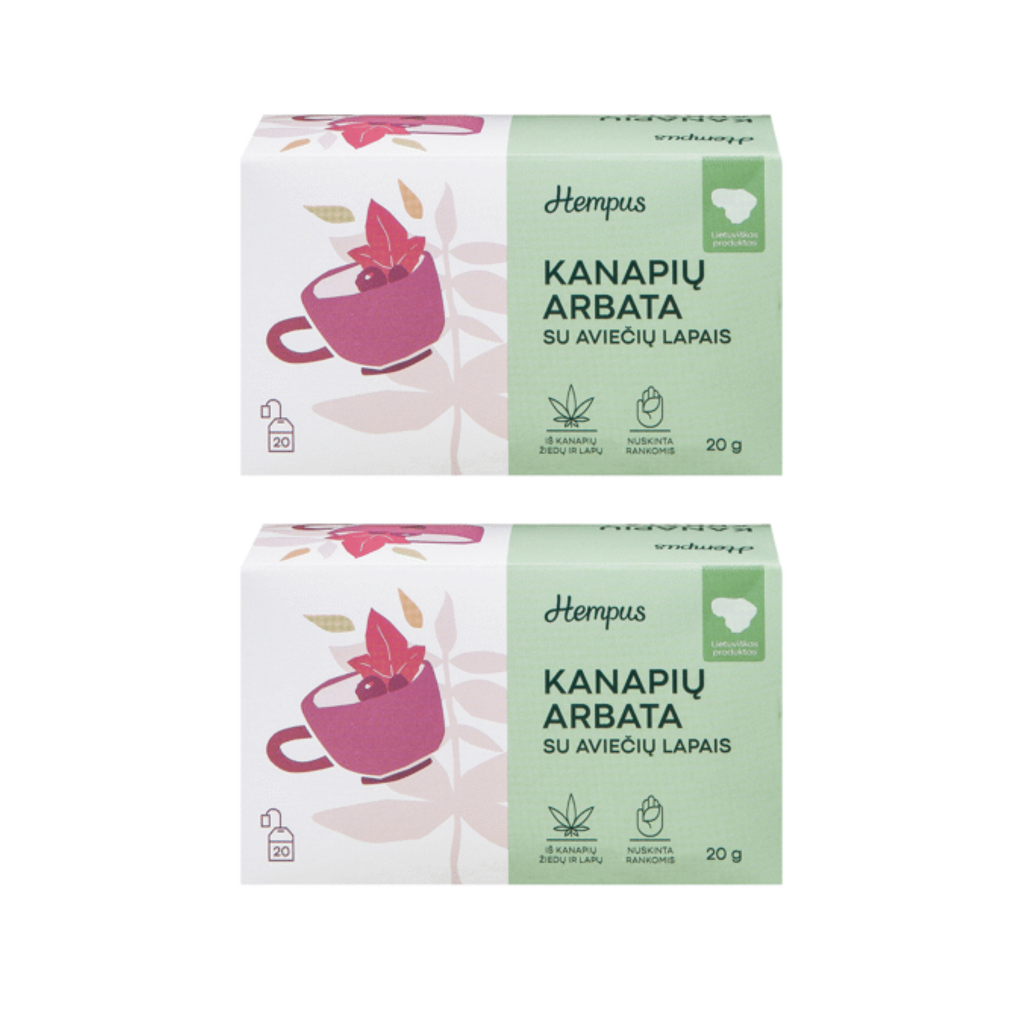 Hemp Tea with Raspberry Leaves, 20g envelopes