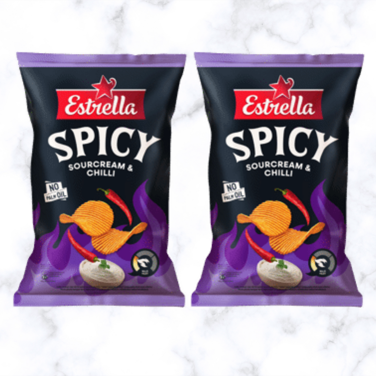 2 x Potato chips ESTRELLA SPICY sourcream & chili, 115 g