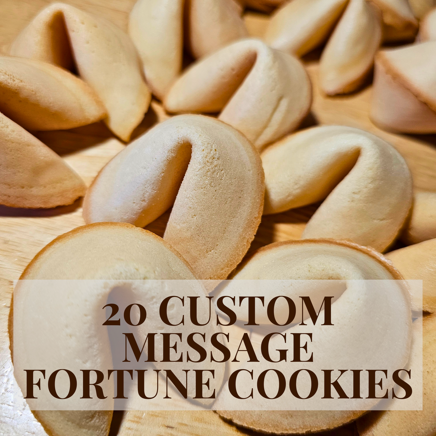 20 Personalised Fortune Cookies, Vegan, Vegetarian, Halal