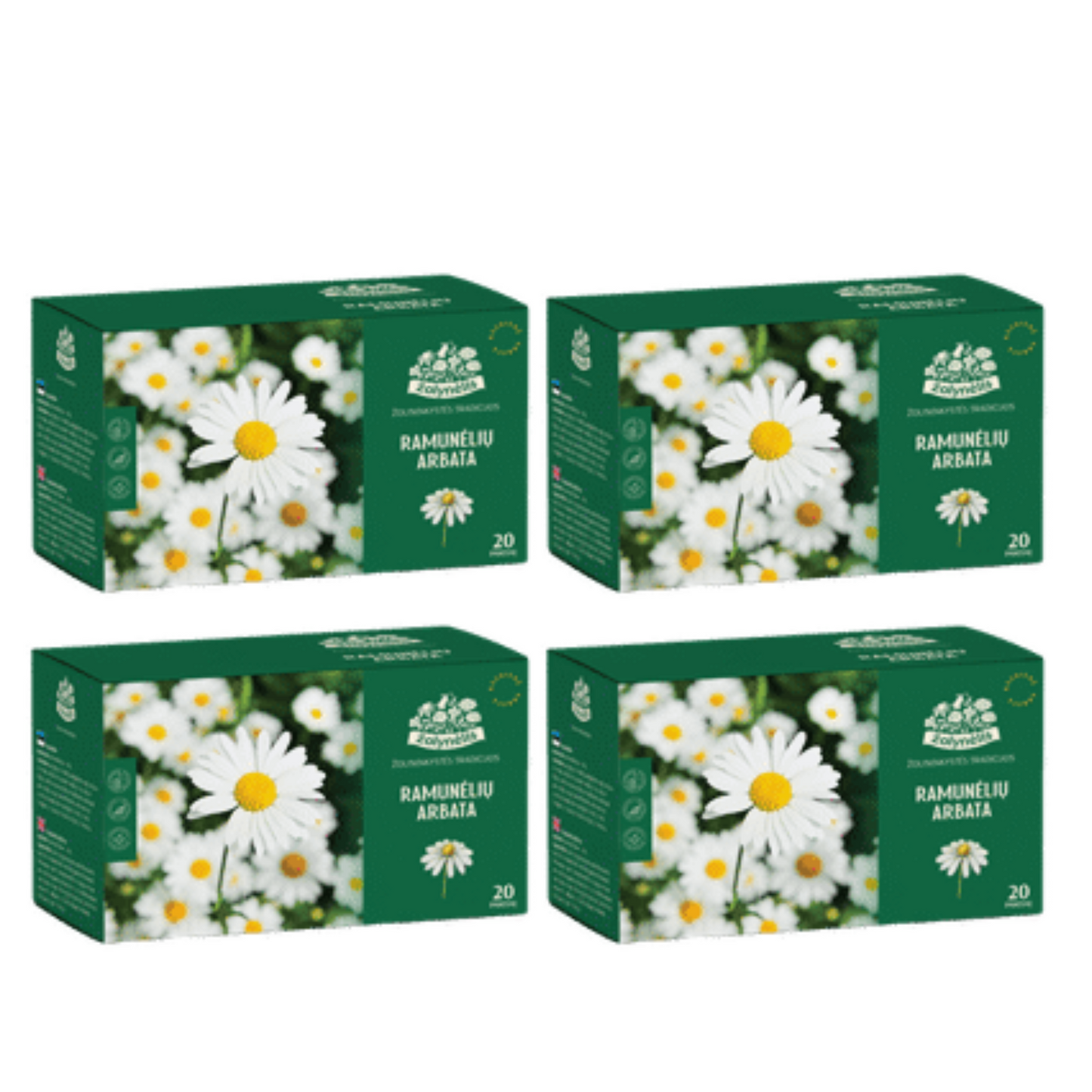 4 x Chamomile Herbal Tea Boxed 20 Envelopes