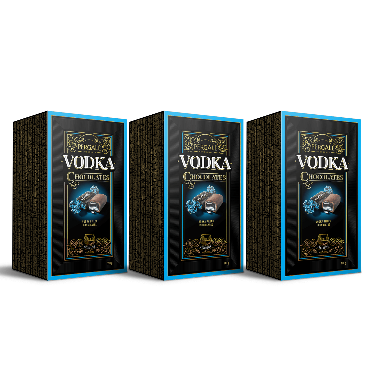 3 x Vodka Filled Dark Chocolate Sweets, 190g