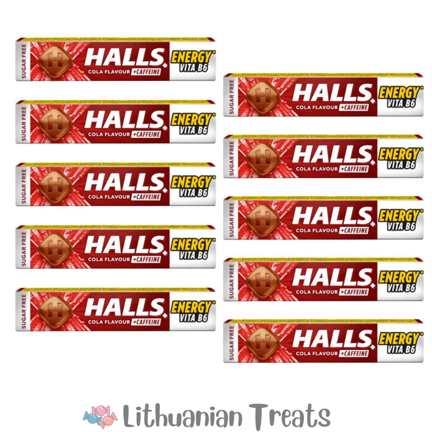 10 x HALLS Energy Cola, 32 g