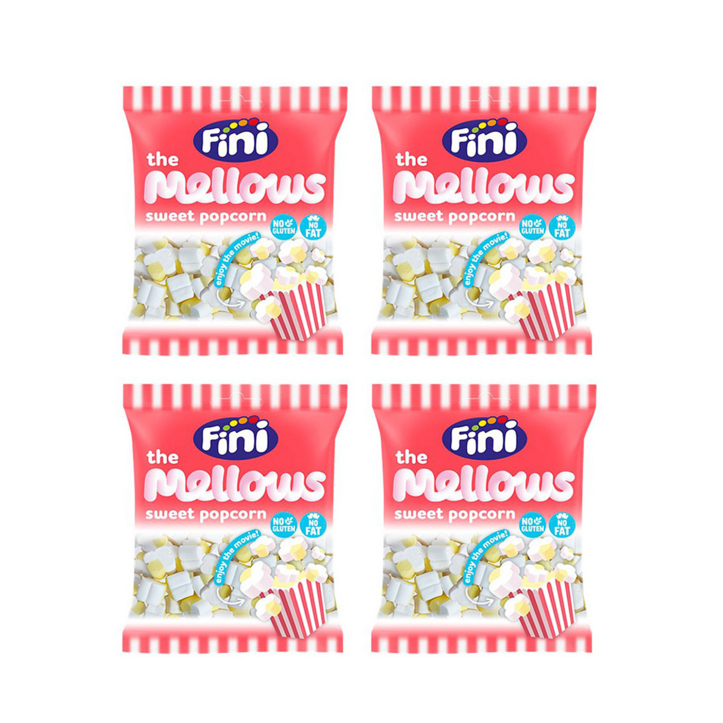 4 x Fini The Mellows Sweet Popcorn, 80g