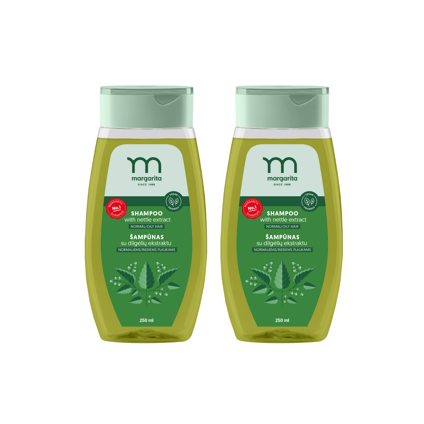 2 x Hair shampoo with nettle extract, 250 ml