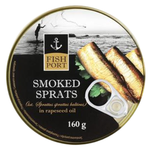 Smoked Sprats in Olive Oil, Šprotai, Шпроты, 160g