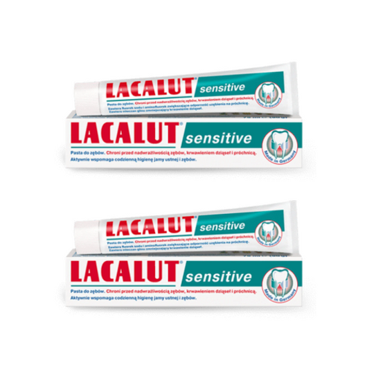 2 x Lacalut SENSITIVE Toothpaste Reduces Tooth Sensitivity, 75ml