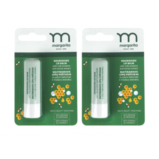 2 x Nourishing Lip balm with milk and honey, 10 ml